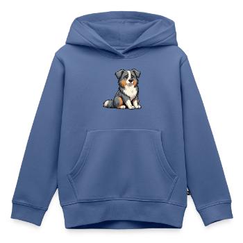 Australian Shepherd Aussie Aussiebesitzer Aussies - Kinder Premium Organic Hoodie - Taubenblau - Vorne - AI Model Kid Female (0cm)