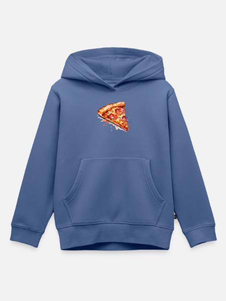 Wasserfarbene Pizzascheibe - Kinder Premium Organic Hoodie - Taubenblau