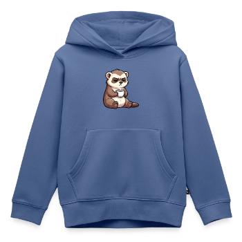 Frettchen Frettchenhalter Frettchenbesitzer - Kinder Premium Organic Hoodie - Taubenblau - Vorne - AI Model Kid Female (0cm)
