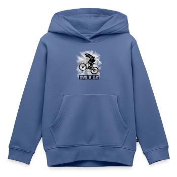 MTB - Kinder Premium Organic Hoodie - Taubenblau - Vorne - AI Model Kid Female (0cm)