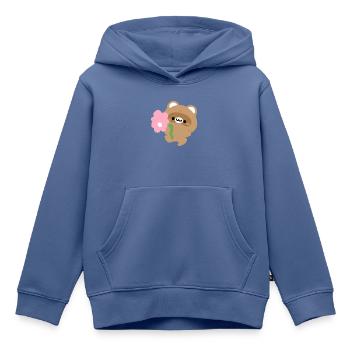 Romantischer Biber - Kinder Premium Organic Hoodie - Taubenblau - Vorne - AI Model Kid Female (0cm)