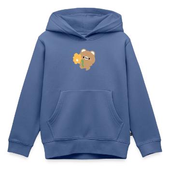Romantischer Bär - Kinder Premium Organic Hoodie - Taubenblau - Vorne - AI Model Kid Female (0cm)