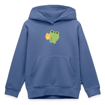Romantischer Frosch - Kinder Premium Organic Hoodie - Taubenblau - Vorne - AI Model Kid Female (0cm)