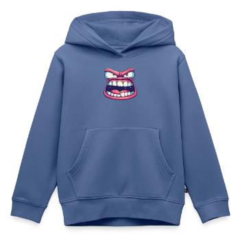 Rosa Gesicht mit seltsamem Blick und wütendem offenem Mund - Kinder Premium Organic Hoodie - Taubenblau - Vorne - AI Model Kid Female (0cm)