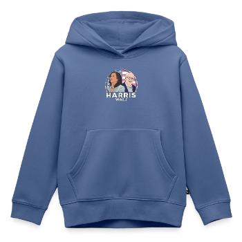 Wahl von Harris Walz - Kinder Premium Organic Hoodie - Taubenblau - Vorne - AI Model Kid Female (0cm)