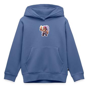 Pixel Zwerg Mit Fackel Mining Game Shirt - Kinder Premium Organic Hoodie - Taubenblau - Vorne - AI Model Kid Female (0cm)
