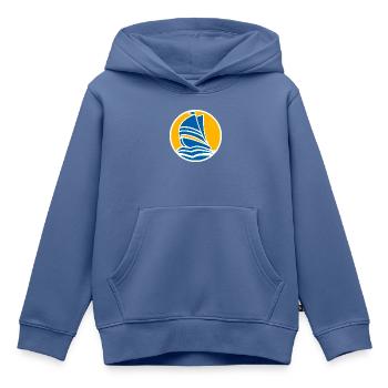Minimales Segelboot bei Sonnenuntergang - Kinder Premium Organic Hoodie - Taubenblau - Vorne - AI Model Kid Female (0cm)