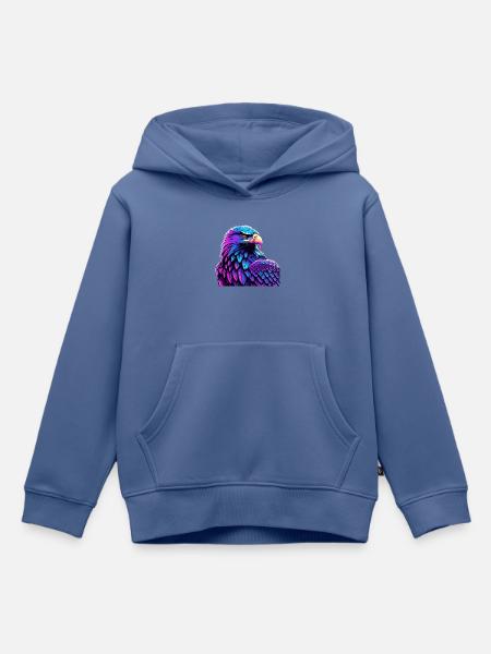 Leuchtender Adler mit Farbverlauf - Kinder Premium Organic Hoodie - Taubenblau