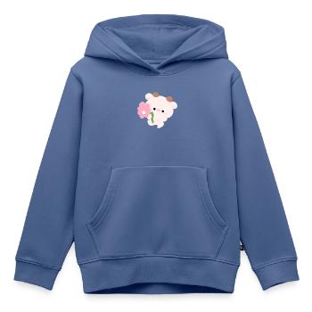 Romantische Kuh - Kinder Premium Organic Hoodie - Taubenblau - Vorne - AI Model Kid Female (0cm)