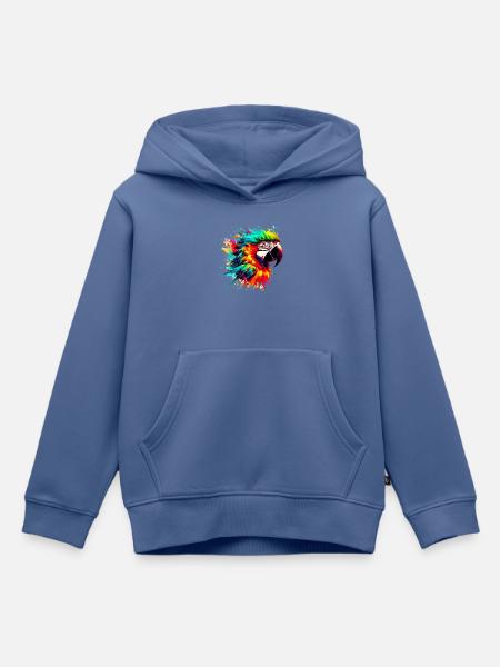 Papagei - Kinder Premium Organic Hoodie - Taubenblau