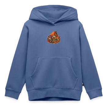 Pilzdorf - Kinder Premium Organic Hoodie - Taubenblau - Vorne - AI Model Kid Female (0cm)