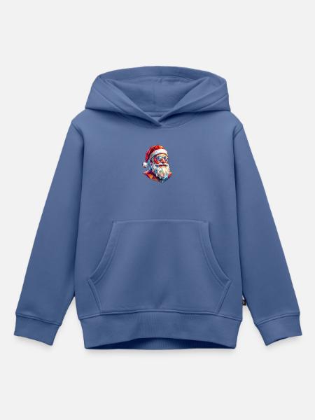 Poly Art Weihnachtsmann - Kinder Premium Organic Hoodie - Taubenblau