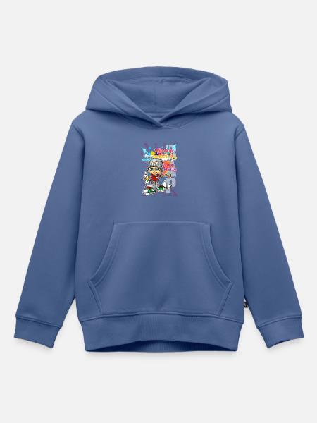 Junge Graffiti - Kinder Premium Organic Hoodie - Taubenblau