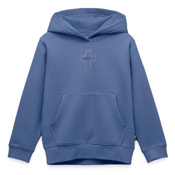 Jesus hat alles bezahlt - Kinder Premium Organic Hoodie - Taubenblau - Vorne - AI Model Kid Female (0cm)
