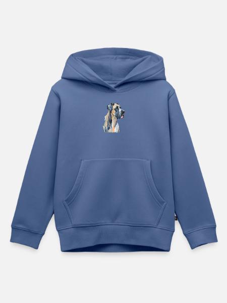 Dogge - Kinder Premium Organic Hoodie - Taubenblau