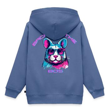 Lässiger Katzen-Return mit Retro-Vibe - Kinder Premium Organic Hoodie - Taubenblau - Hinten - AI Model Kid Female (0cm)