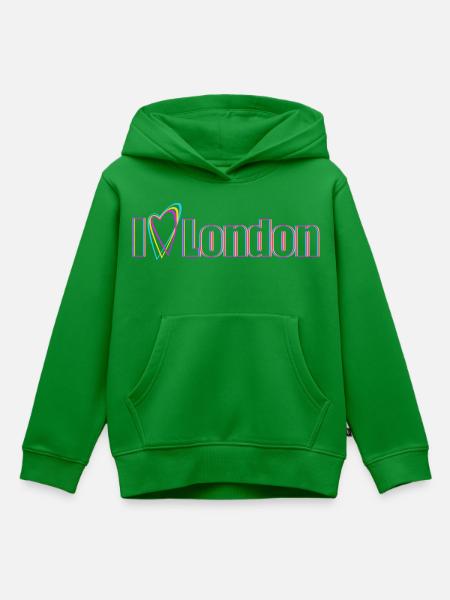 I Love London Statement - Kinder Premium Organic Hoodie - Grün