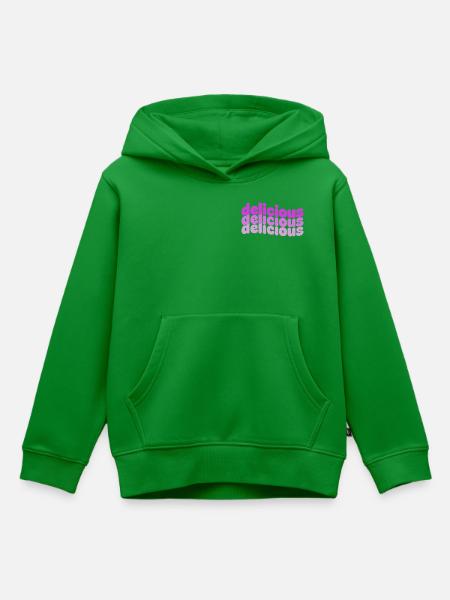 Delicious Typo Gradient Muster - Kinder Premium Organic Hoodie - Grün