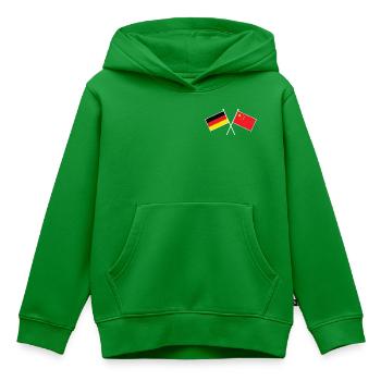 Germany x China Friendship Flags - Kinder Premium Organic Hoodie - Grün - Vorne - AI Model Kid Female (0cm)