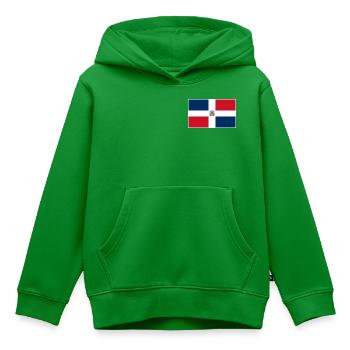 Dominican Republic Flag Classic Frame - Kinder Premium Organic Hoodie - Grün - Vorne - AI Model Kid Female (0cm)