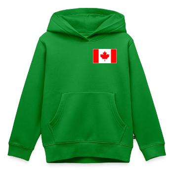 Canada Flag Classic Frame - Kinder Premium Organic Hoodie - Grün - Vorne - AI Model Kid Female (0cm)