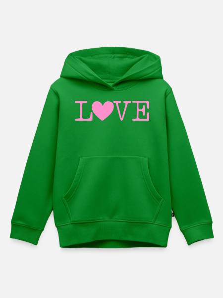 Love - Kinder Premium Organic Hoodie - Grün