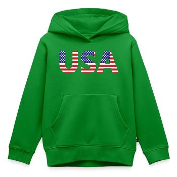 Wort der Vereinigten Staaten - Kinder Premium Organic Hoodie - Grün - Vorne - AI Model Kid Female (0cm)