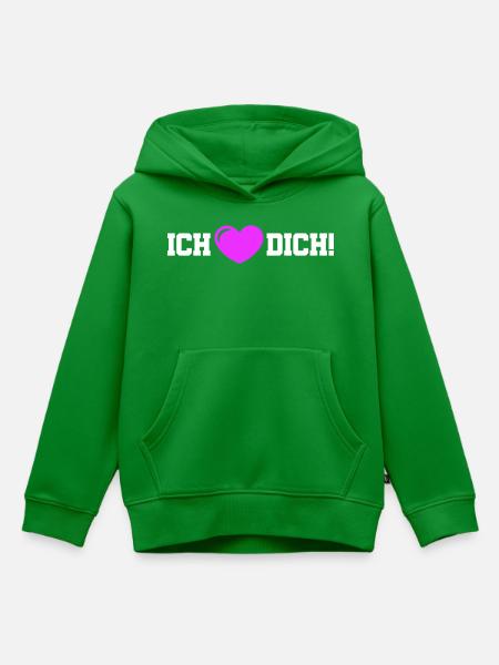 Ich Liebe Dich Herz - Kinder Premium Organic Hoodie - Grün