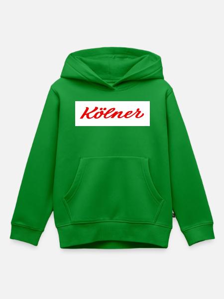 Kölner Roter Script-Logo Print - Kinder Premium Organic Hoodie - Grün