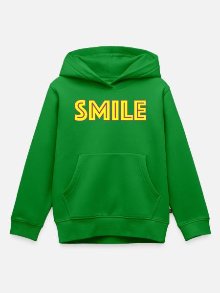 Neon Smile Schriftzug - Kinder Premium Organic Hoodie - Grün