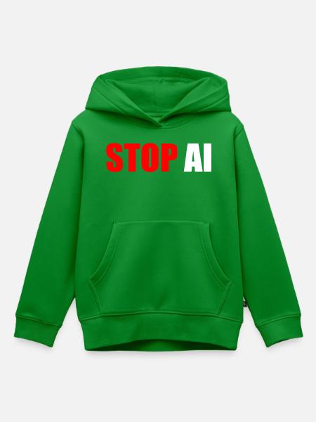 Stop ai - Kinder Premium Organic Hoodie - Grün