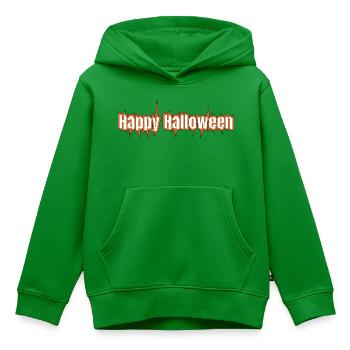 Fröhlicher Halloween-Schriftzug Grusel - Kinder Premium Organic Hoodie - Grün - Vorne - AI Model Kid Female (0cm)