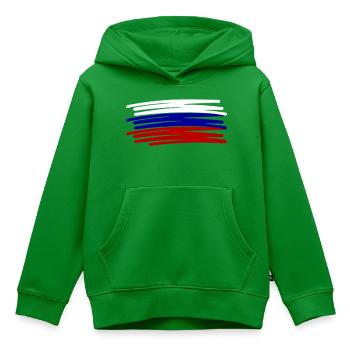 Russland Flagge Fahne Strichzeichnung gemalt - Kinder Premium Organic Hoodie - Grün - Vorne - AI Model Kid Female (0cm)