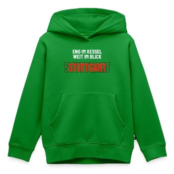 Eng im Kessel weit im Blick Heimat Schwaben - Kinder Premium Organic Hoodie - Grün - Vorne - AI Model Kid Female (0cm)