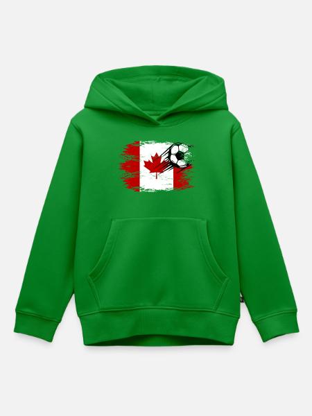Kanada Flagge Fußball used - Kinder Premium Organic Hoodie - Grün