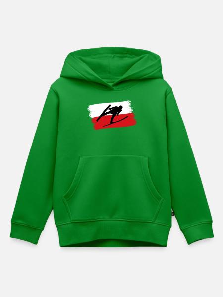 Skispringer Polen - Kinder Premium Organic Hoodie - Grün