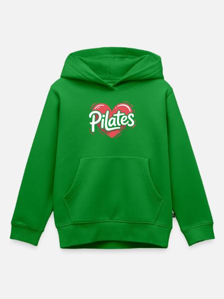 Pilates Herzdesign - Kinder Premium Organic Hoodie - Grün