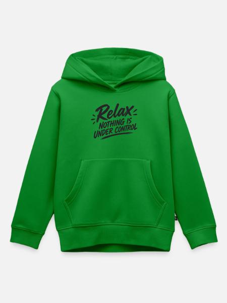 Relax Nothing Control - Kinder Premium Organic Hoodie - Grün