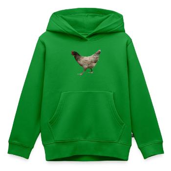 graues Huhn - Kinder Premium Organic Hoodie - Grün - Vorne - AI Model Kid Female (0cm)