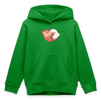 Süßer Geist liebt es, Peperoni-Pizza zu essen - Kinder Premium Organic Hoodie - Grün - Vorne - AI Model Kid Female (0cm)