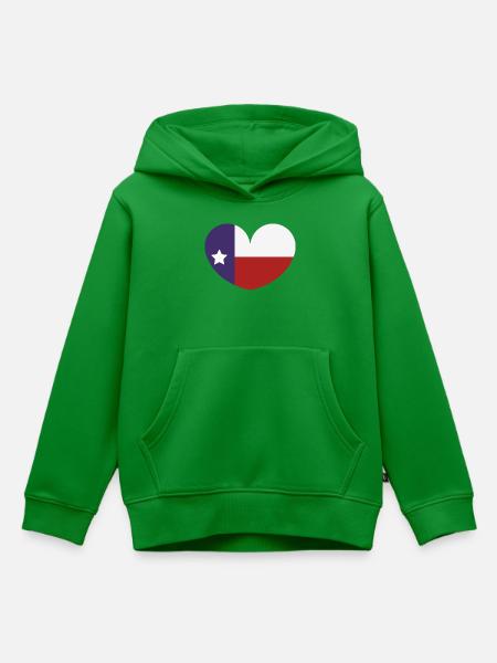 Texas-Herzflagge - Kinder Premium Organic Hoodie - Grün