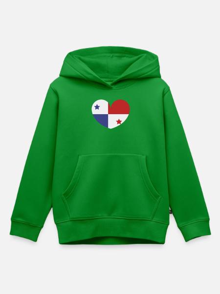 Panama-Herzflagge - Kinder Premium Organic Hoodie - Grün