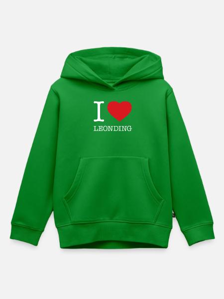 I Love Leonding - Kinder Premium Organic Hoodie - Grün