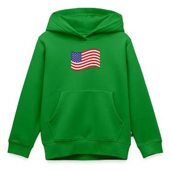 Flagge der Vereinigten Staaten - Kinder Premium Organic Hoodie - Grün - Vorne - AI Model Kid Female (0cm)