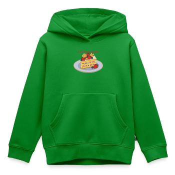 Kuchenjäger Obstkuchen Slice - Kinder Premium Organic Hoodie - Grün - Vorne - AI Model Kid Female (0cm)