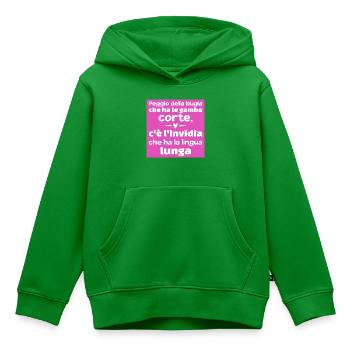 Aufkleber ironische Phrase lügen Neid Aufkleber - Kinder Premium Organic Hoodie - Grün - Vorne - AI Model Kid Female (0cm)