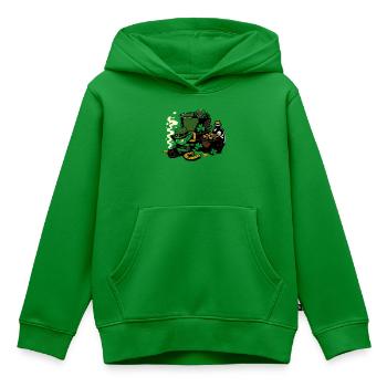Leprechaun im Goldtopf - Kinder Premium Organic Hoodie - Grün - Vorne - AI Model Kid Female (0cm)