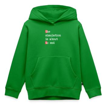 Das Ende der Simulation – Matrix trifft Realität - Kinder Premium Organic Hoodie - Grün - Vorne - AI Model Kid Female (0cm)