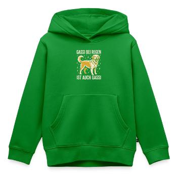 Gassi bei Regen ist auch Gassi - Hundespruch - Kinder Premium Organic Hoodie - Grün - Vorne - AI Model Kid Female (0cm)