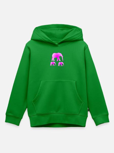 Elefanten - Kinder Premium Organic Hoodie - Grün